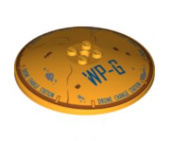 Dish 8 x 8 Inverted (Radar) with Dark Blue 'WP-G' and 'DRONE CHARGE STATION', Dark Orange Rim, Dirt and Rust Spots Pattern