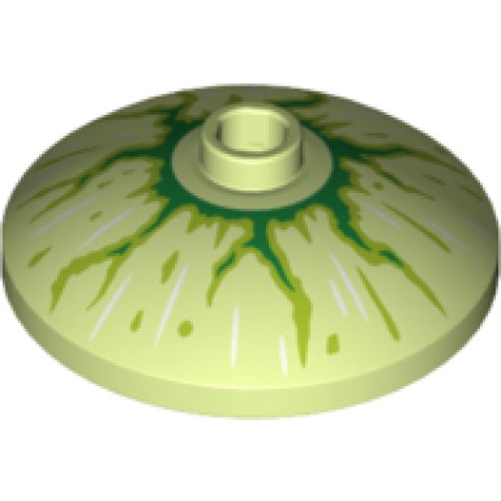 Dish 3 x 3 Inverted (Radar) with Cracks Dark Green and Lime Pattern
