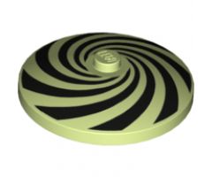 Dish 4 x 4 Inverted (Radar) with Solid Stud with Spiral Segments Black Pattern