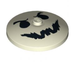 Dish 4 x 4 Inverted (Radar) with Solid Stud with Black Ghost Face Pattern