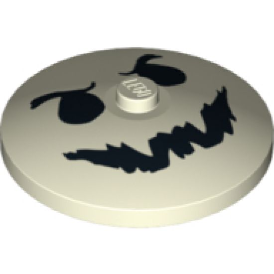Dish 4 x 4 Inverted (Radar) with Solid Stud with Black Ghost Face Pattern