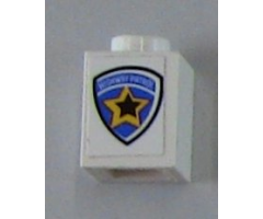 Brick 1 x 1 with Highway Patrol Logo Pattern (Sticker) - Sets 6111 / 8665