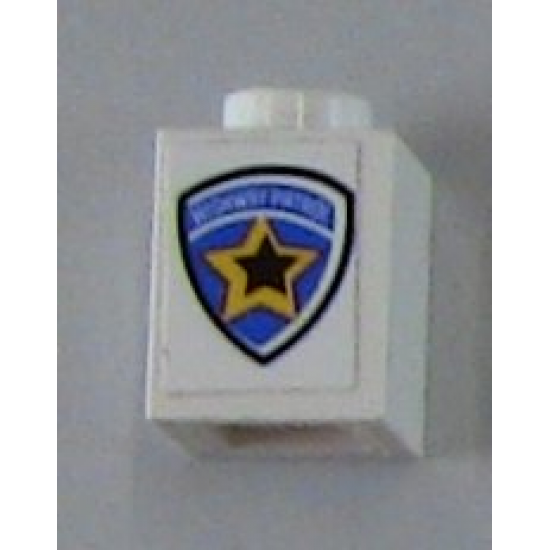 Brick 1 x 1 with Highway Patrol Logo Pattern (Sticker) - Sets 6111 / 8665