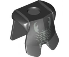 Minifigure, Body Wear Armor Breastplate with Leg Protection, Vladek Scorpion Silver Pattern
