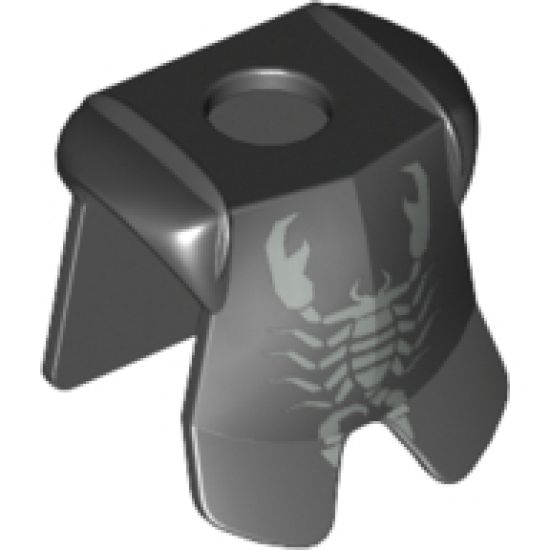 Minifigure, Body Wear Armor Breastplate with Leg Protection, Vladek Scorpion Silver Pattern