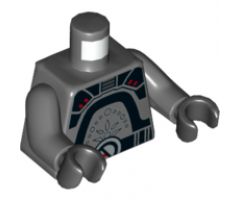 Torso SW Black Armor Plates with Red Button Pattern (Inquisitor Fifth Brother) / Dark Bluish Gray Arms / Black Hands