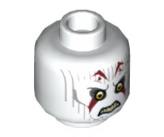Minifigure, Head Alien Pau'an with Yellow Eyes, Gray Lines and Red Markings Pattern (SW Inquisitor) - Hollow Stud