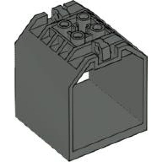Container Box Open Ended 4 x 4 x 4 with 1 Locking Hinge Finger on Each End