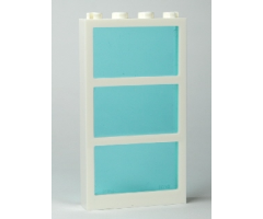 Window 1 x 4 x 6 Frame with 3 Panes with Trans-Light Blue Glass (57894 / 57895)