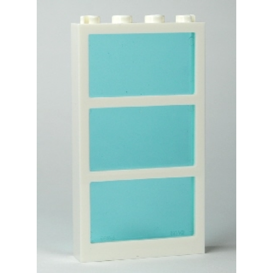 Window 1 x 4 x 6 Frame with 3 Panes with Trans-Light Blue Glass (57894 / 57895)