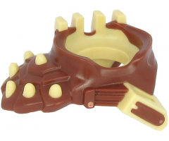 Minifigure, Body Wear Armor Breastplate with Shoulder Pad Left Spiked, Face Bars and Back Scabbard with Reddish Brown Coating Pattern