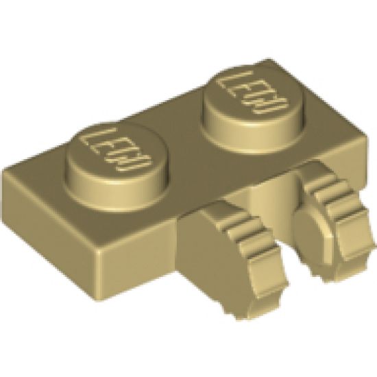 Hinge Plate 1 x 2 Locking with 2 Fingers on Side and 7 Teeth