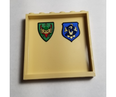 Panel 1 x 6 x 5 with Coat of Arms Durmstrang Stag and Beauxbatons Crest Pattern on Inside (Stickers) - Set 75946