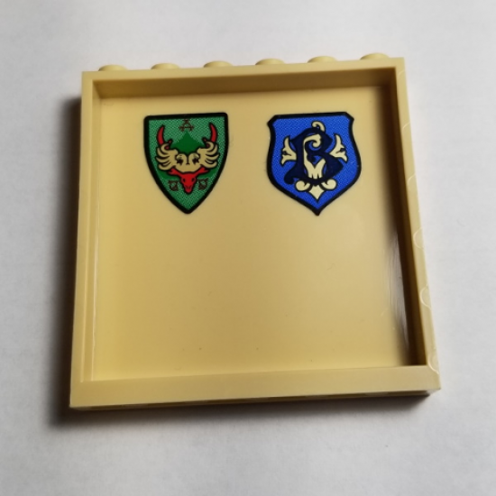 Panel 1 x 6 x 5 with Coat of Arms Durmstrang Stag and Beauxbatons Crest Pattern on Inside (Stickers) - Set 75946