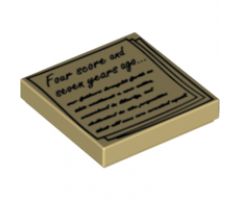 Tile 2 x 2 with 'Four score and seven years ago...' Gettysburg Address Pattern