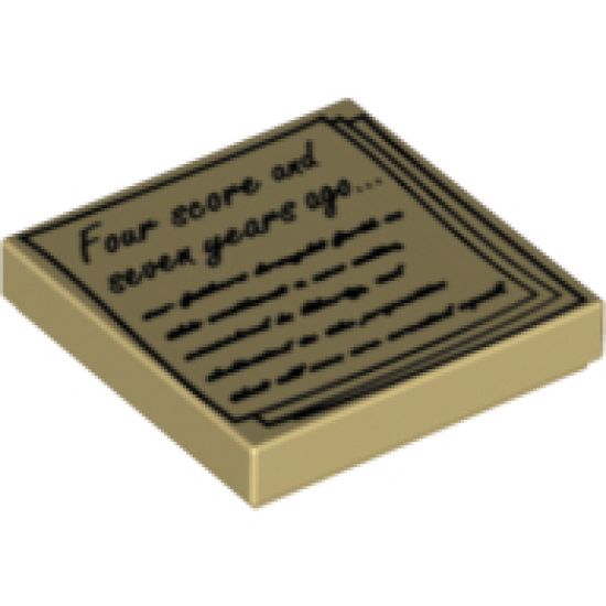 Tile 2 x 2 with 'Four score and seven years ago...' Gettysburg Address Pattern