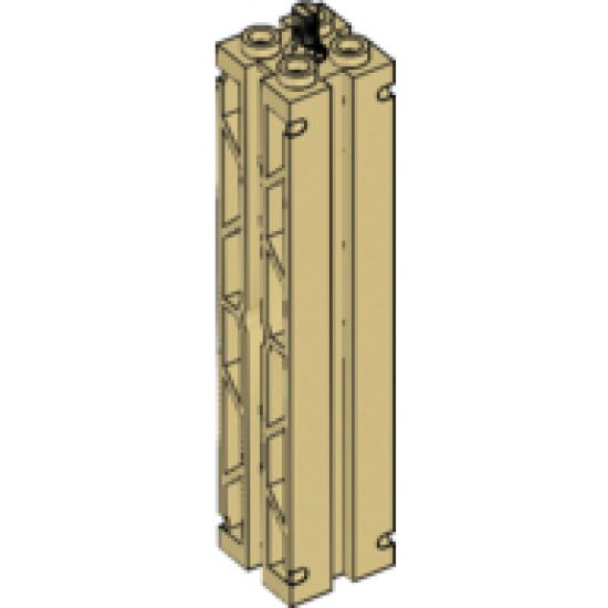 Support 2 x 2 x 8 with Grooves and Top Peg, Lattice on 2 Sides