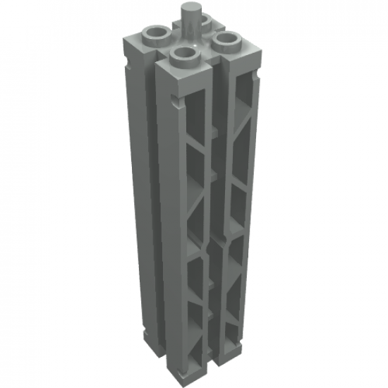 Support 2 x 2 x 8 with Grooves and Top Peg, Lattice on 2 Sides