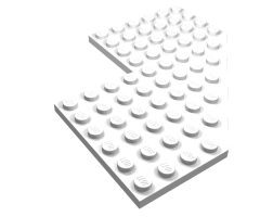 Wedge, Plate 10 x 10 with 4 x 4 Cutout and Cut Corner