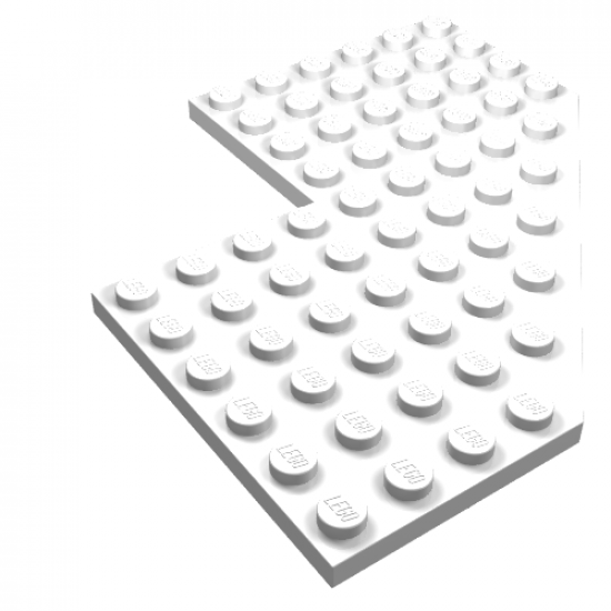 Wedge, Plate 10 x 10 with 4 x 4 Cutout and Cut Corner