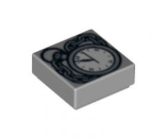 Tile 1 x 1 with Pocket Watch and Chain Pattern