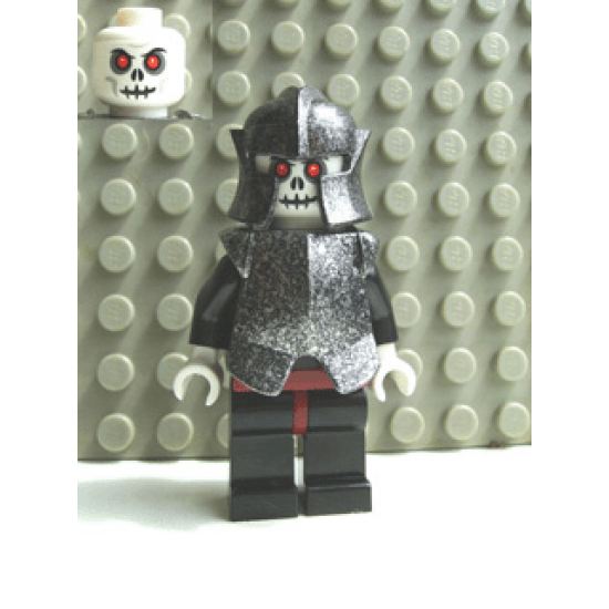 Fantasy Era - Skeleton Warrior 5, White, Speckled Breastplate and Helmet, Dark Red Hips and Black Legs