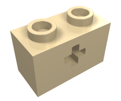 Technic, Brick 1 x 2 with Axle Hole (+ Shape) and Inside Side Supports