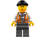 Police - City Bandit Crook Orange Vest, Dark Bluish Gray Legs, Black Knit Cap, Beard Stubble and Scowl