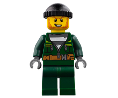 Police - City Bandit Male with Dark Green Zip Jacket, Dark Green Legs, Black Knit Cap