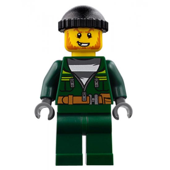 Police - City Bandit Male with Dark Green Zip Jacket, Dark Green Legs, Black Knit Cap
