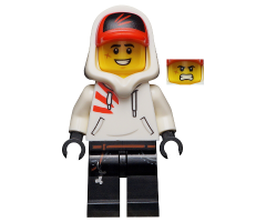 Jack Davids - White Hoodie with Cap and Hood (Large Smile with Teeth / Angry)