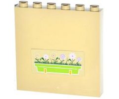 Panel 1 x 6 x 5 with Lime Flower Box Pattern (Sticker) - Set 3185