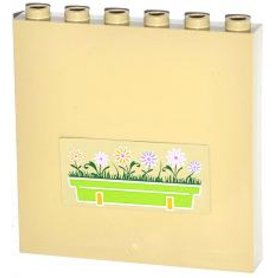 Panel 1 x 6 x 5 with Lime Flower Box Pattern (Sticker) - Set 3185