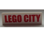 Panel 1 x 4 x 1 with Red 'LEGO CITY' Pattern (Sticker) - Set 60051