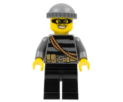 Police - City Burglar, Dark Bluish Gray Knit Cap, Mask