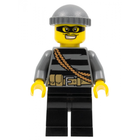 Police - City Burglar, Dark Bluish Gray Knit Cap, Mask