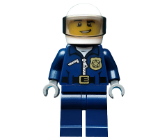 Police - City Motorcycle Officer, Lopsided Grin