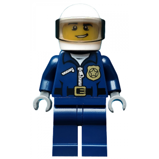 Police - City Motorcycle Officer, Lopsided Grin