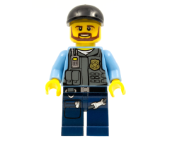 Police - LEGO City Undercover Elite Police Officer 1 - Brown Beard