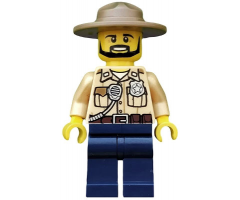 Swamp Police - Officer, Shirt, Dark Tan Hat, Black Beard