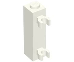 Brick, Modified 1 x 1 x 3 with 2 Clips (Vertical Grip) - Solid Stud