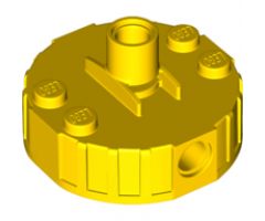Magnet Brick, Round 4 x 4 x 2 with 3 Pin Holes