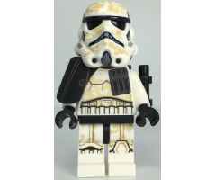 Sandtrooper (Enlisted) - Black Pauldron, Ammo Pouch, Dirt Stains, Survival Backpack, Frown (Dual Molded Helmet)