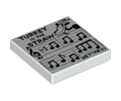 Tile 2 x 2 with 'TURKEY IN THE STRAW' Sheet Music and Goat Pattern