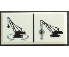 Tile 2 x 4 with Crane Operating Instructions for Rotating and Grabber Movement Pattern (Sticker) - Set 42042