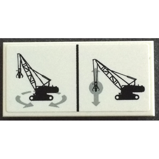 Tile 2 x 4 with Crane Operating Instructions for Rotating and Grabber Movement Pattern (Sticker) - Set 42042