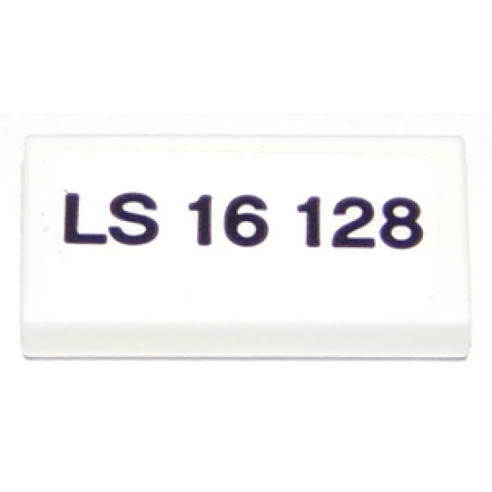 Tile 1 x 2 with 'LS 16 128' Pattern (Sticker) - Set 75875
