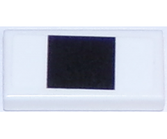 Tile 1 x 2 with Thick Black Stripe on White Background Pattern (Sticker) - Set 75874