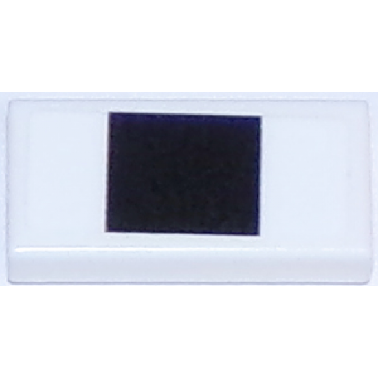 Tile 1 x 2 with Thick Black Stripe on White Background Pattern (Sticker) - Set 75874