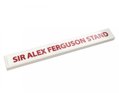 Tile 1 x 8 with Red 'SIR ALEX FERGUSON STAND' on White Background Pattern (Sticker) - Set 10272